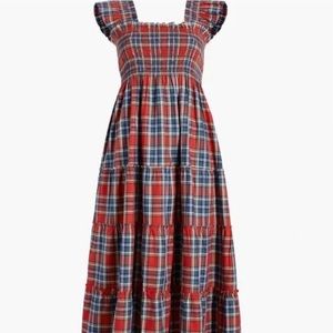 Hill House Home | Ellie Nap Dress in Red Tartan | XS